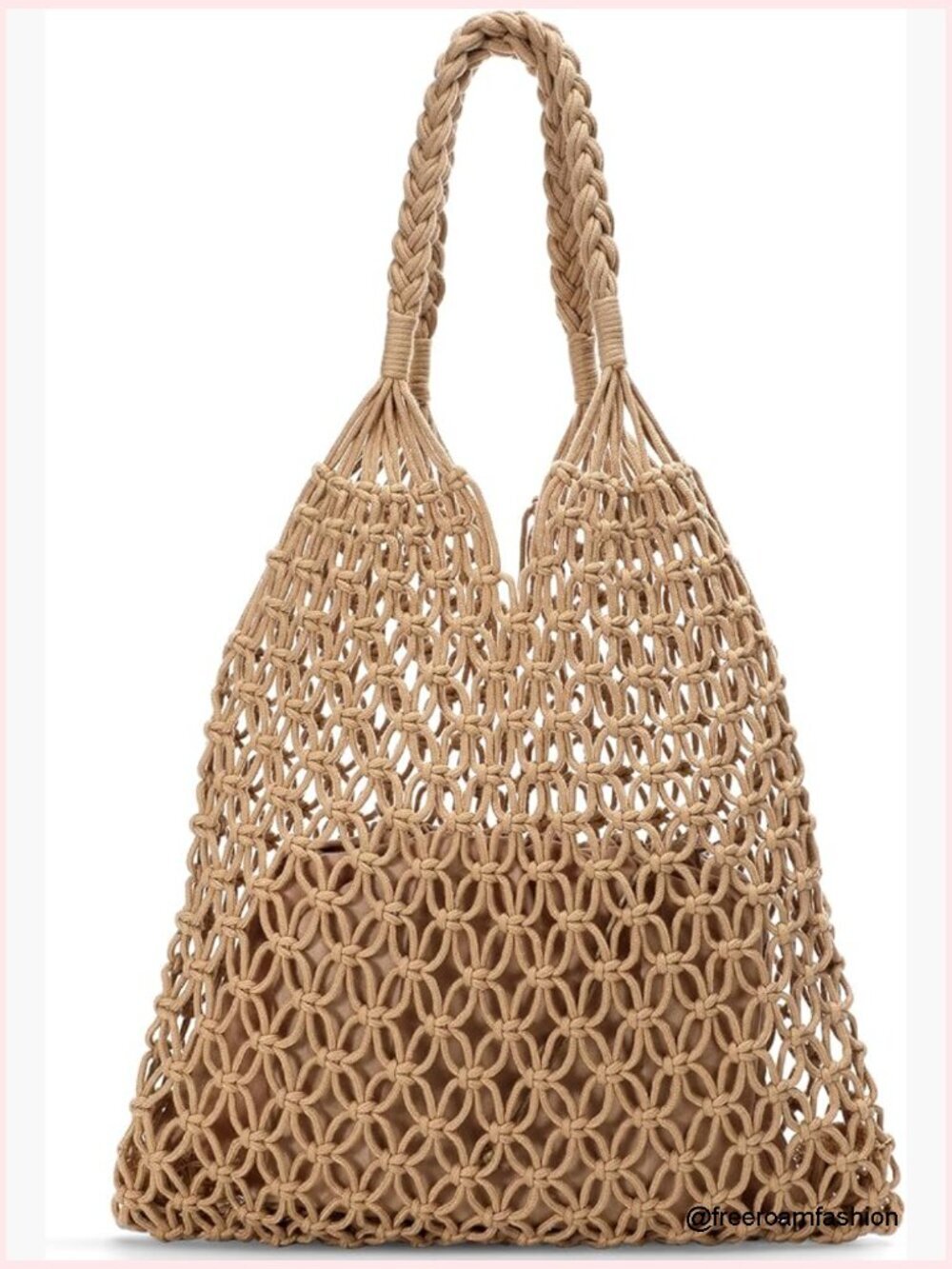 Crochet Beach Tote Bag - Handmade Summer Mesh Hollow Shoulder Bag for Holiday